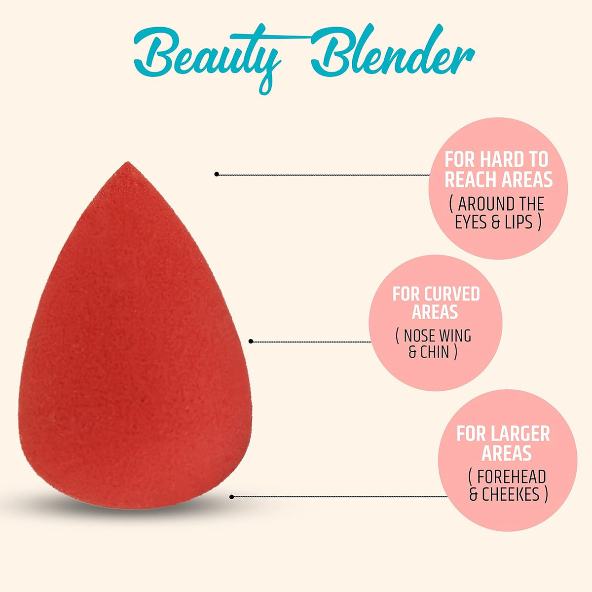 INSIGHT Beauty Blender Sponge Applicator | High-Definition Makeup Sponge for Face Makeup - Pack of 3