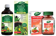 Dabur Jamun Neem Karela Juice - 1L & Dabur Ashwagandha Tablets - 60 tabs COMBO