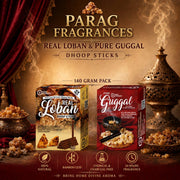 Parag Fragrances 100% Natural Resin Dhoop Sticks for Pooja, Home Fragrance, Hawan, Air Purification and Meditation (Combo - Real Loban & Pure Guggal)