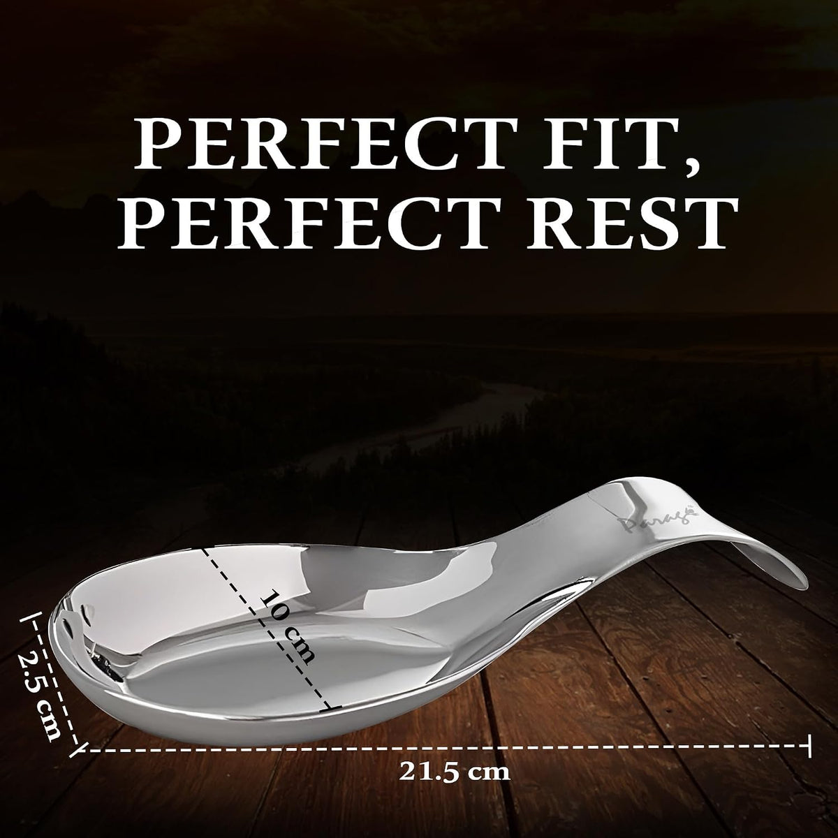 Parage 2 Pieces Stainless Steel Spoon Rest for Home & Kitchen, Platform and Dining Table, Holding Messy Spoon While Cooking (Set of 2, 21.5 cm Long)