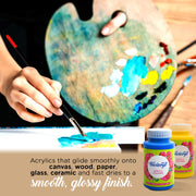Fevicryl DIY Self Painting Art of India Kit & Pidilite Acrylic Colour, Yellow Chrome Acrylic Paint, 500 ml