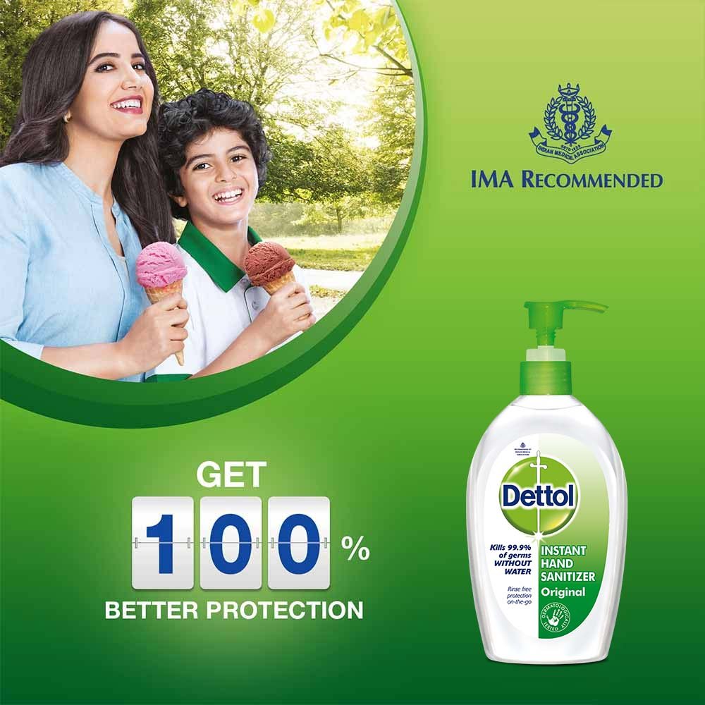 Dettol Original Germ Protection Alcohol based Hand Sanitizer Pump, 200ml