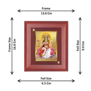 DIVINITI 24K Gold Plated Maa Gayatri Photo Frame | Premium Religious Gift & Spiritual Home Decor | MDF Gold Foil Frame for Pooja Room, Mandir, Wall & Gifting | 16 x 13.5 CM