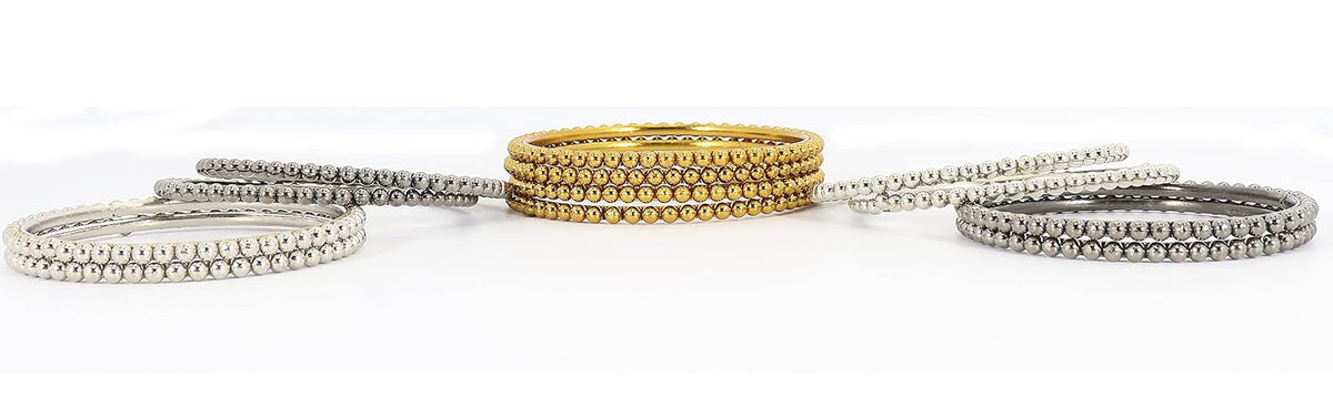 NMII Non-Precious Metal Base Metal with Ball Chain Linked Glossy Finished Kada Set For Women and Girls