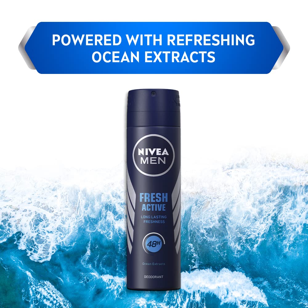 Nivea Body Lotion For Dry Skin, Shea Smooth, With Shea Butter, For Men & Women, 200 ml & Nivea Fresh Active Original Deodorant for Men, 150ml