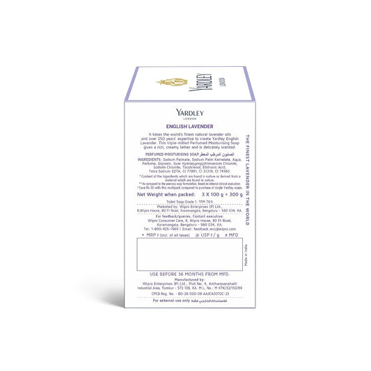 Yardley London English Lavender Luxury Soap, 100 G, Pack of 3