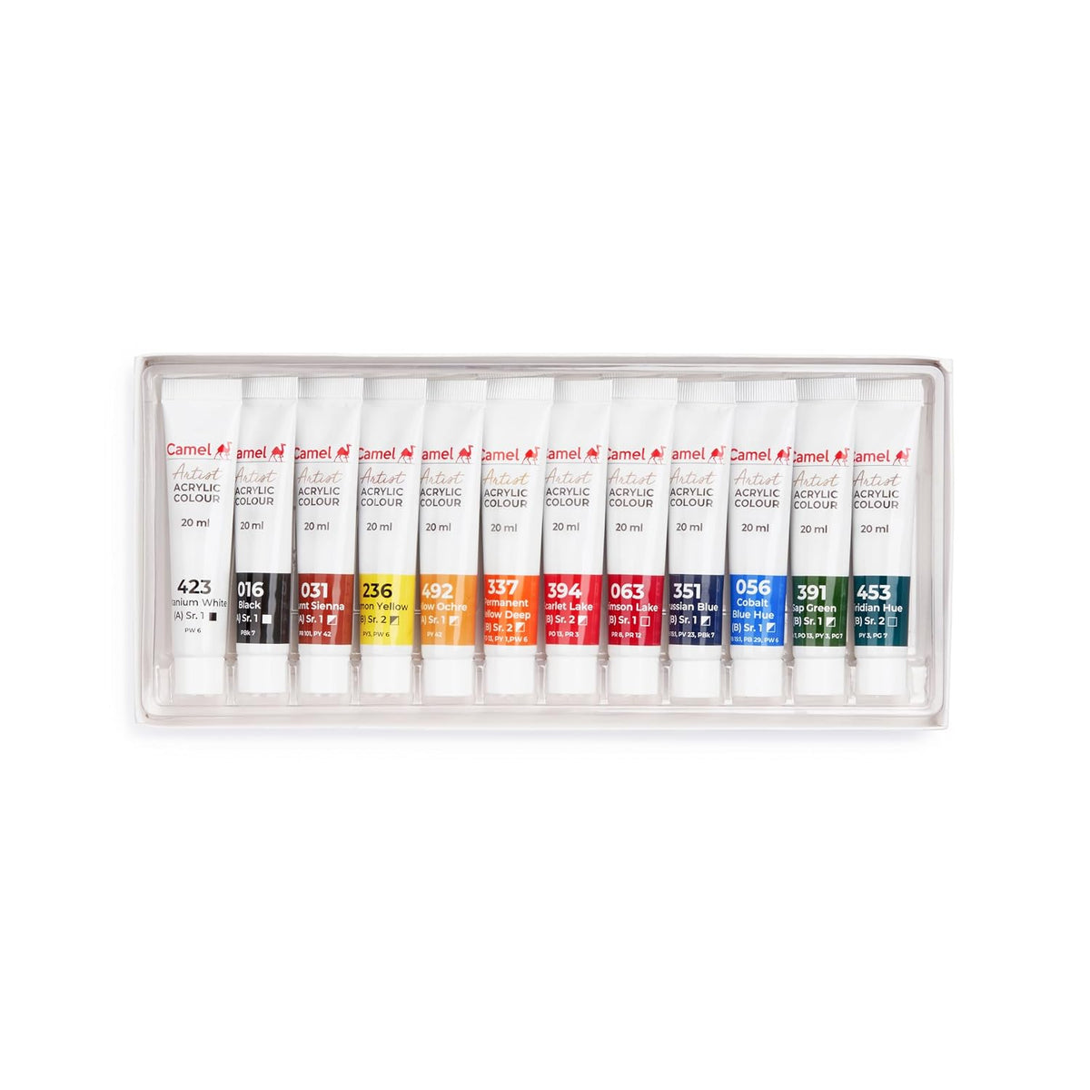 Camel Acrylic Color Box-20Ml Tubes,12 Shades,Multicolour