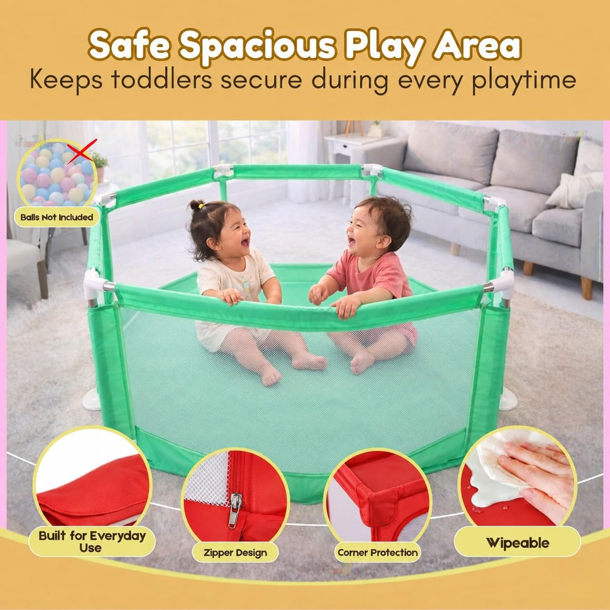 Toy Imagine 128 cm Baby Playpen Hexagonal