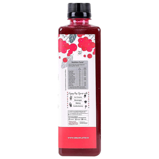Urban Platter Cranberry Syrup, 500ml [Thick, Real Fruits]
