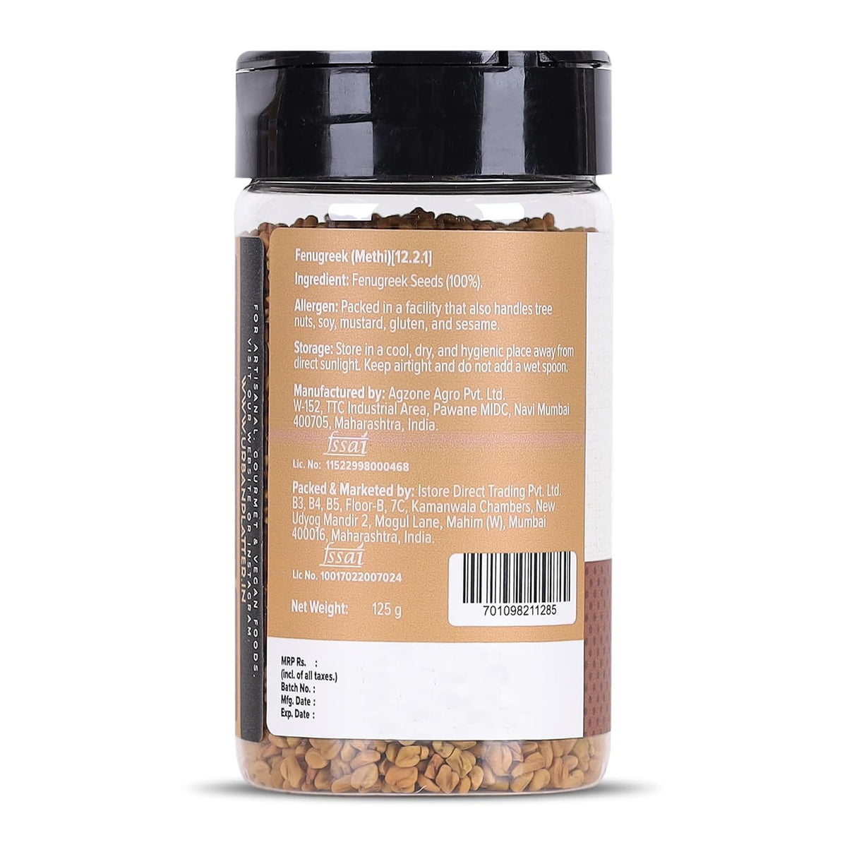 Urban Platter Whole Fenugreek Seeds, 125g (Methi Dana | Used for Microgreen sprouting)