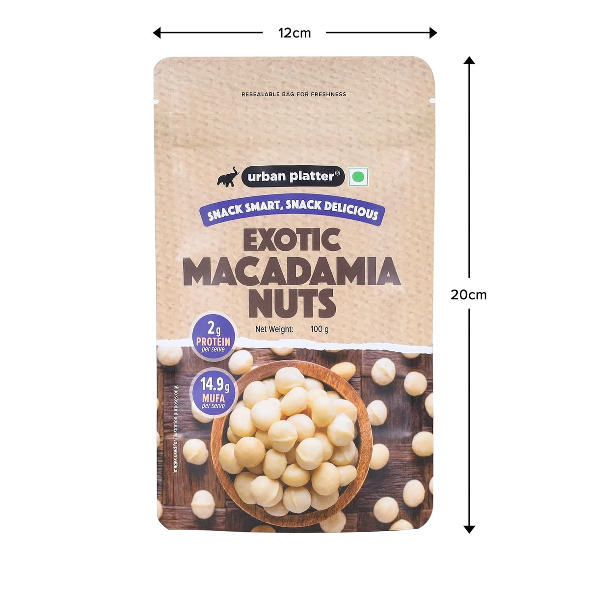 Urban Platter Bold and Exotic Macadamia Nuts, 100g (Grade A, Crunchy, Perfect for Guilt-Free Snacking)