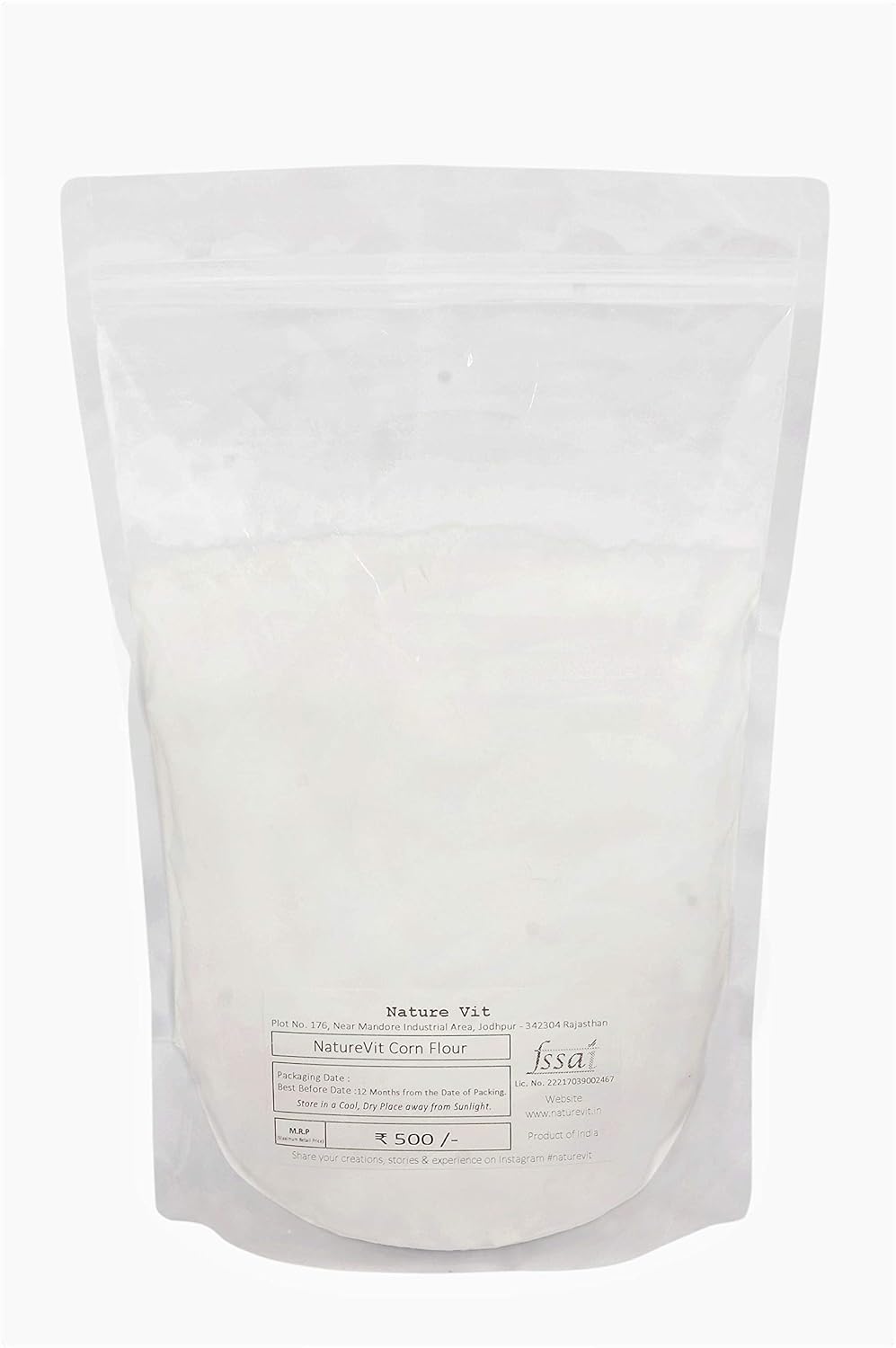 NatureVit Corn Flour 2 Kg | Makki Ka Atta | Stone-Ground Yellow Maize Flour | Gluten-Free | Ideal for Roti, Paratha & Baking | 100% Natural & Freshly Milled