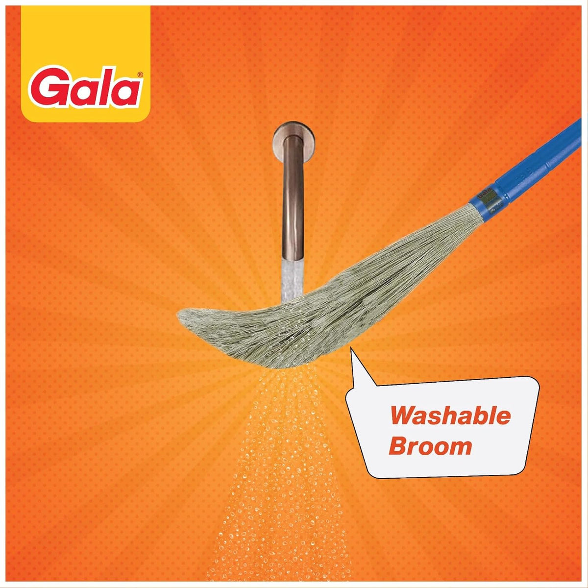Gala No Dust Broom Extra Long (For Floor Cleaning Multipurpose, Fiber) (149629)