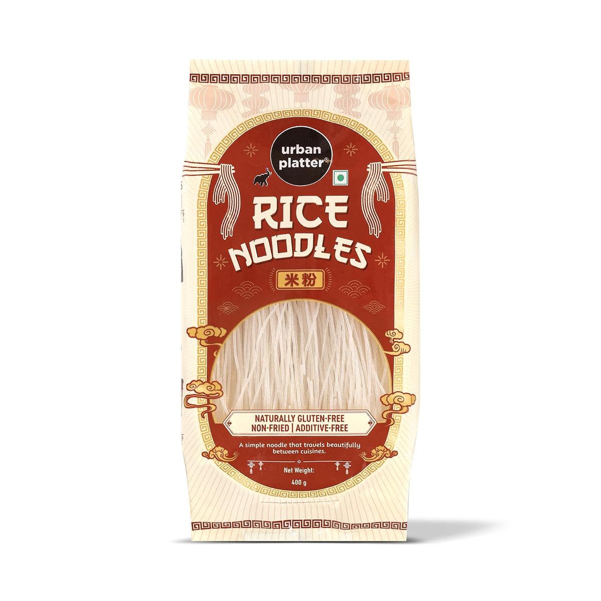 Urban Platter Rice Noodles, 400g (Naturally Gluten Free, Made with Rice Flour, No Additives, Ideal for Pan Asian Cooking)