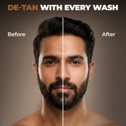 Beardo De-Tan 2-in-1 Scrub Bathing Bar for Men,75g | Dual Action Cleansing & Exfoliation | Niacinamide, Kojic Acid, Glycolic Acid & Coffee Extracts | Helps Remove Tan, Dirt & Dead Skin