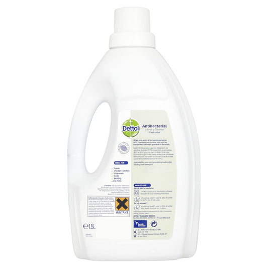 Dettol Anti Bacterial Fresh Cotton Liquid Laundry Sanitiser Cleanser - 1.5 L