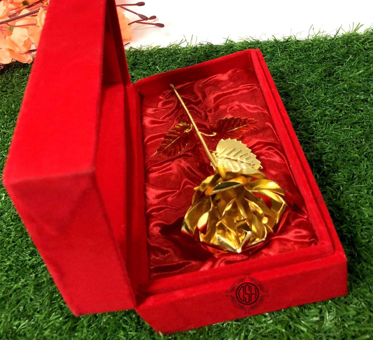 DSH CRAFTING YOUR CURIOSITY Golden Rose with Beautiful Gift Box Artificial Flower Best for Birthday Friendship's Day.
