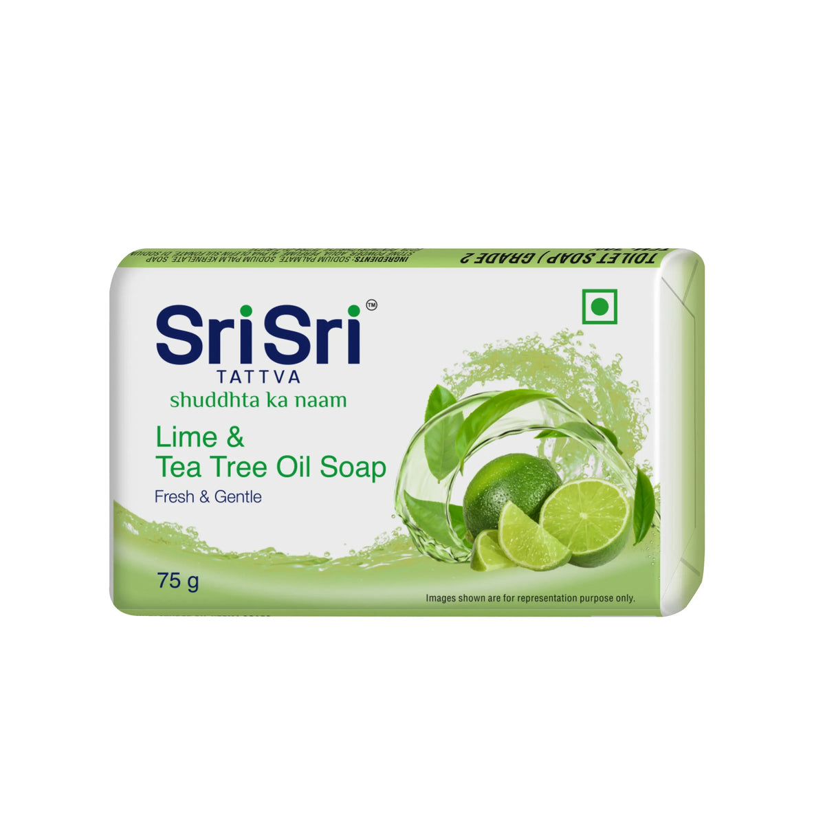 Sri Sri Tattva Lime & Tea Tree Oil Soap | Fresh & Gentle | 75 g Each