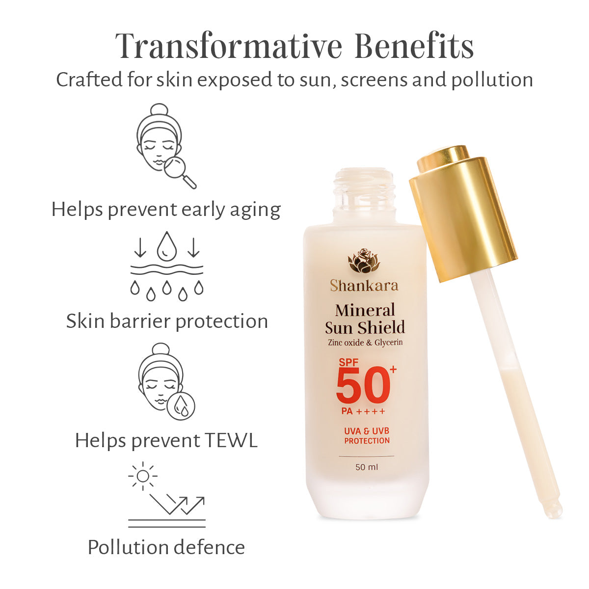 Sri Sri Tattva Mineral Sun Shield, 50 ml by Shankara