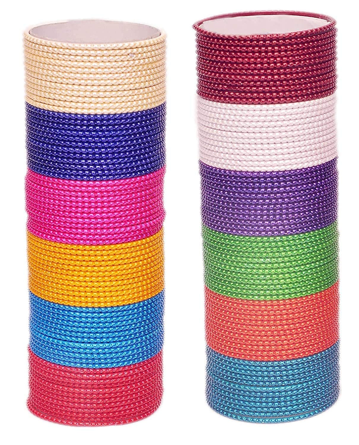 NMII Metal With Curved Cut Design Bangles Set For Women and Girls