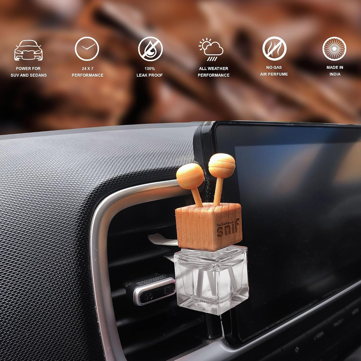 The Old Natural Premium Liquid Car Perfume - 10Ml|Long-Lasting Oudh Car Air Freshener|Luxury Car Fragrance (White Oudh)