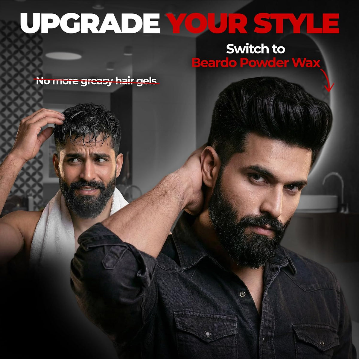 Beardo Max Volume Powder Wax 10 gm | Matte Finish | Strong Hold | Restylable | Hair Styling Wax | Hair Wax Powder For Men