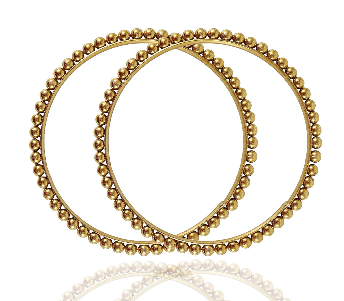 NMII Non-Precious Metal Base Metal and Linked With Ball Chain Glossy Finished Kada Set For Women and Girls