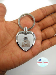 SHINDE EXPORTS Shirdi Sai Baba Stainless Steel Key Chains for car, Home and Bike (Heart Design)