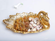 KridayKraft Decorative Golden Metal Duck Bowl – Elegant Duck-Shaped Dry Fruit Serving Tray for Table Display, Festive Centerpiece & Stylish Home Décor Accent