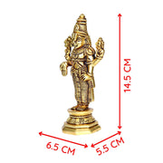 Aalayam Selveer Lord Venkateswara Idol Brass | Tirupati Balaji Perumal Statue | Venkateswara Swamy Idol 14.5cm Height Gold Colour 1 Piece