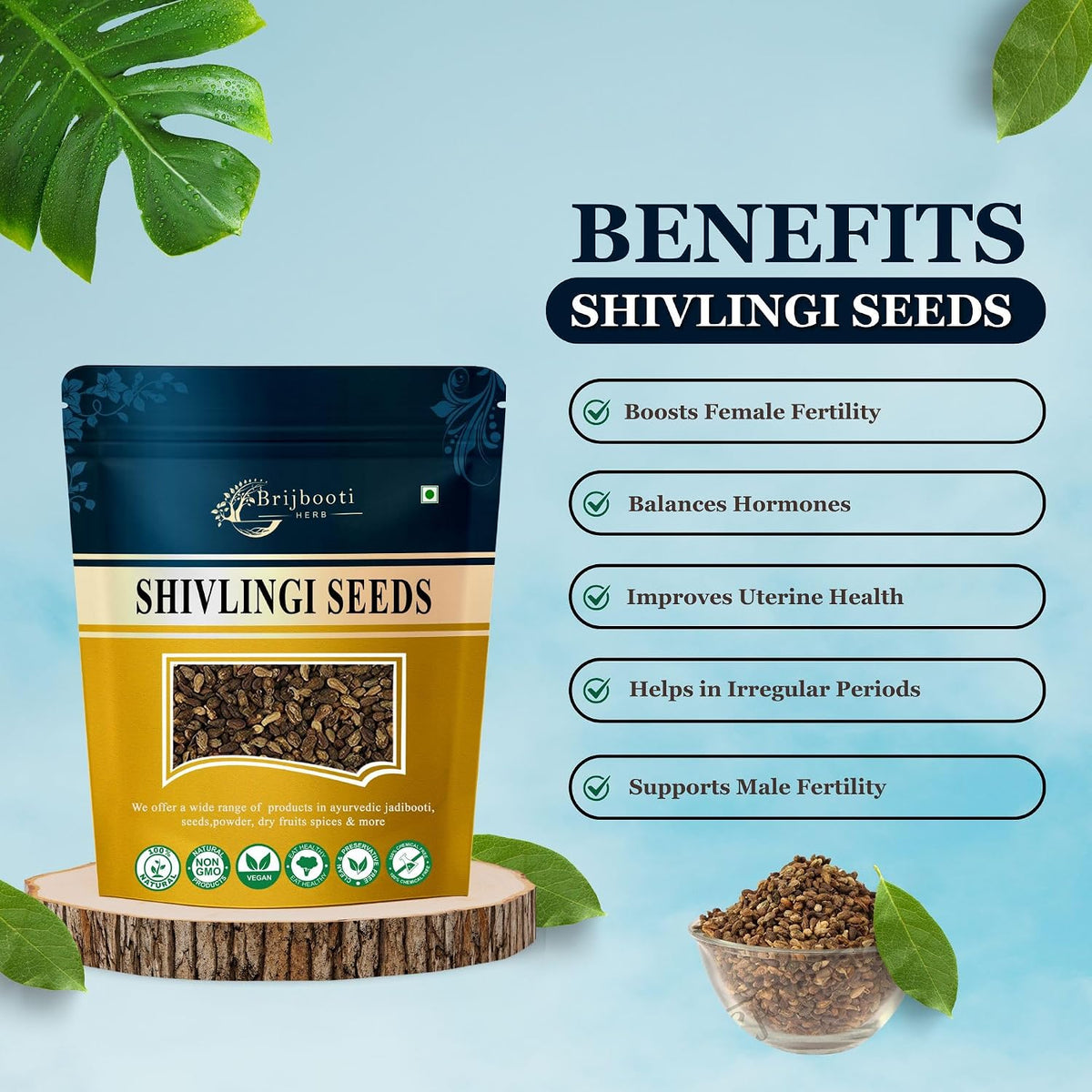 Brijbooti Shivlingi Beej 50 Gr | Shivlangi | Shivling | Sivalingi Seed | Bryonia laciniosa