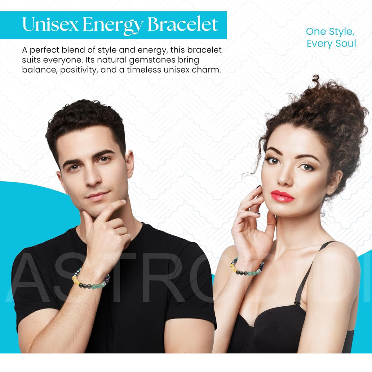 Astrodidi Money Wealth Stone Bracelet for Attracts Wealth & Financial Prosperity | Combination of Crystal Quartz, Tiger Eye, Hematite, Pyrite, Citrine, Green Aventurine and Turquoise Gemstone for Men & Women with Certificate