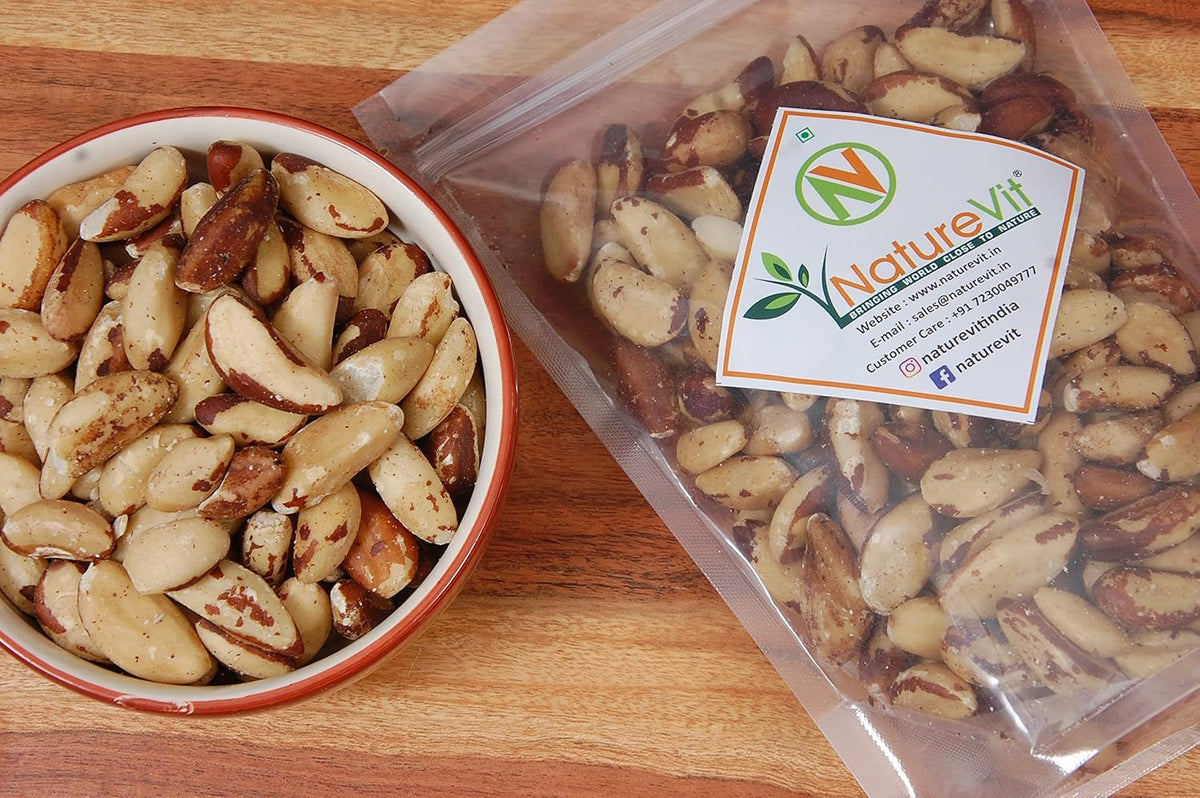NatureVit Brazil Nuts | 500g Pack | Premium Whole Nuts | Rich in Selenium, Healthy Fats & Antioxidants | Keto & Heart-Friendly Superfood | Raw & Natural Snack