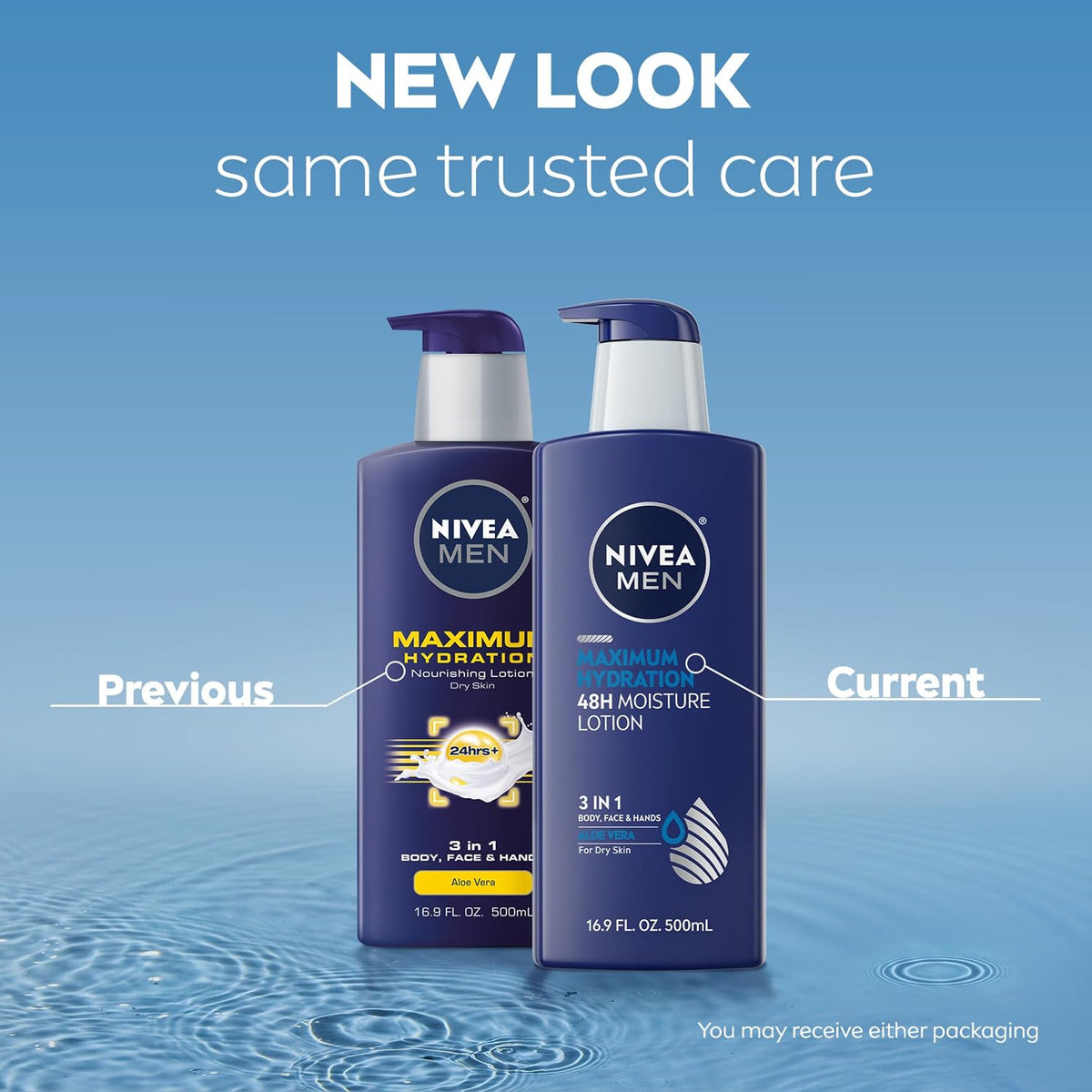 NIVEA Men Maximum Hydration 3 in 1 Nourishing Lotion, 500 ml