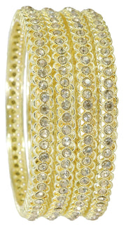 NMII Stylish Designer Metal Bangles Set For Women & Girls with Zircon Stone | Diamond Bangles | Traditional Bangles For Wedding, Party, Shadi, Function | Women's Fashion Jewellery- Set of 4