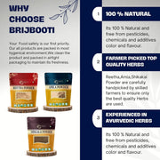 BrijBooti Reetha Amla Shikakai Powder for Hairs Reetha 150 Gm - Shikakai 150 Gm, Amla 100 Gm