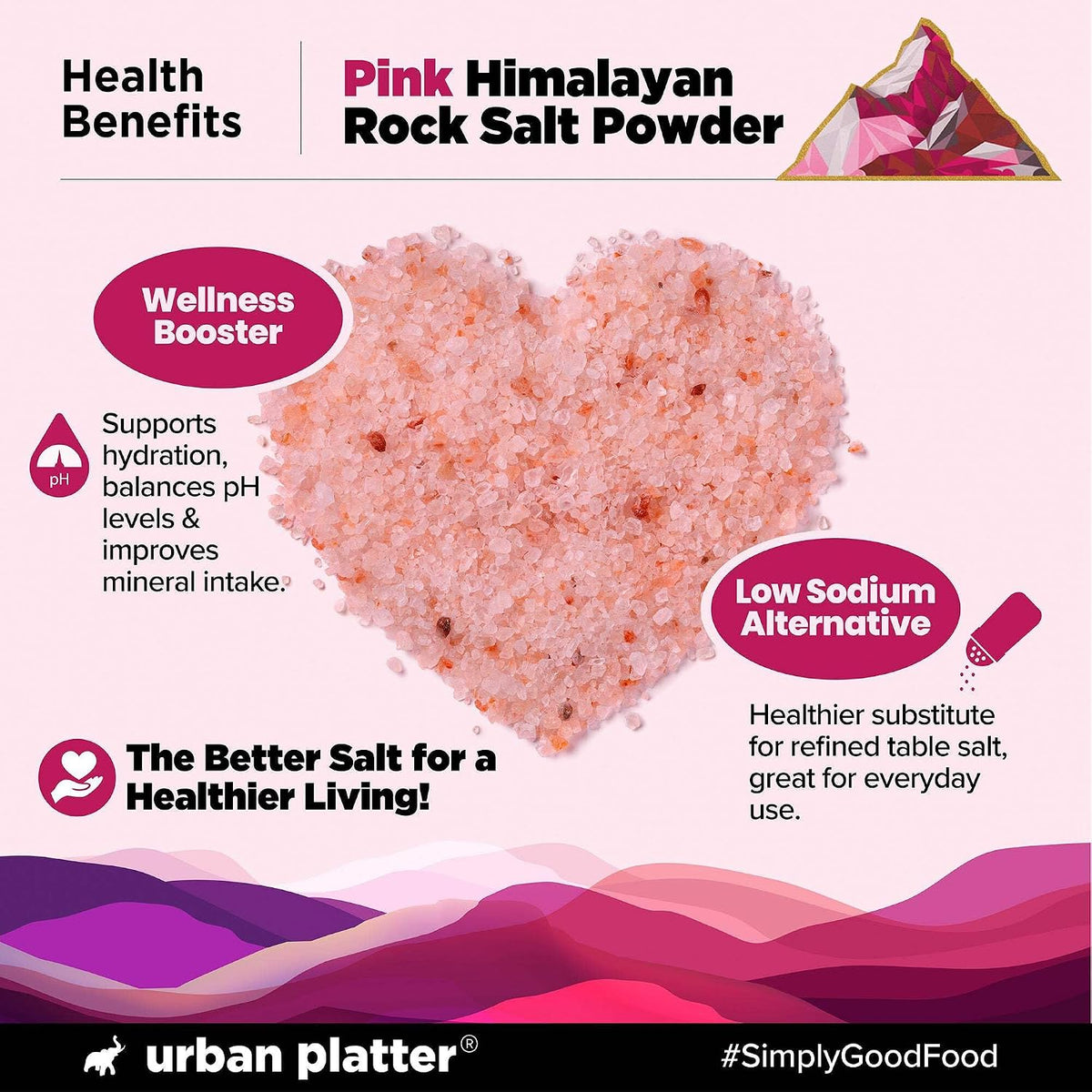 Urban Platter Pink Himalayan Rock Salt Powder, 1Kg