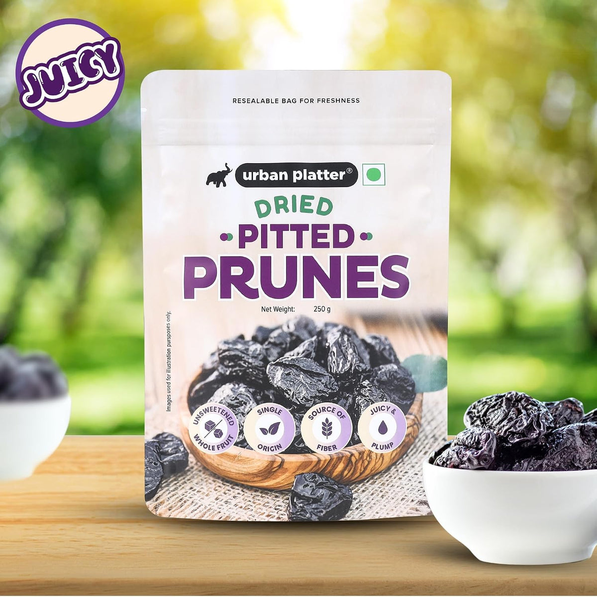 Urban Platter Pitted California Prunes, 250g (Naturally Sweet | Rich in fibre & Antioxidants | Ready-to-Eat Dried Plums)