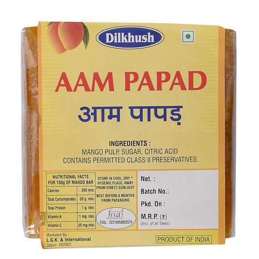 Dilkhush Aam Papad Slice Bar Tasty Mango Bars, 400 g