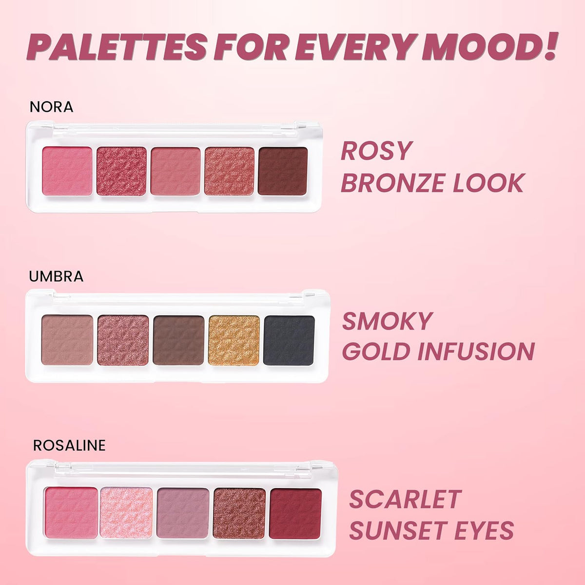 INSIGHT On The Go Eyeshadow Palette - Rosaline | Highly Pigmented | Silky Smooth | Crease-Free Blending | Shimmer & Matte Shades | Travel-Friendly (10g)