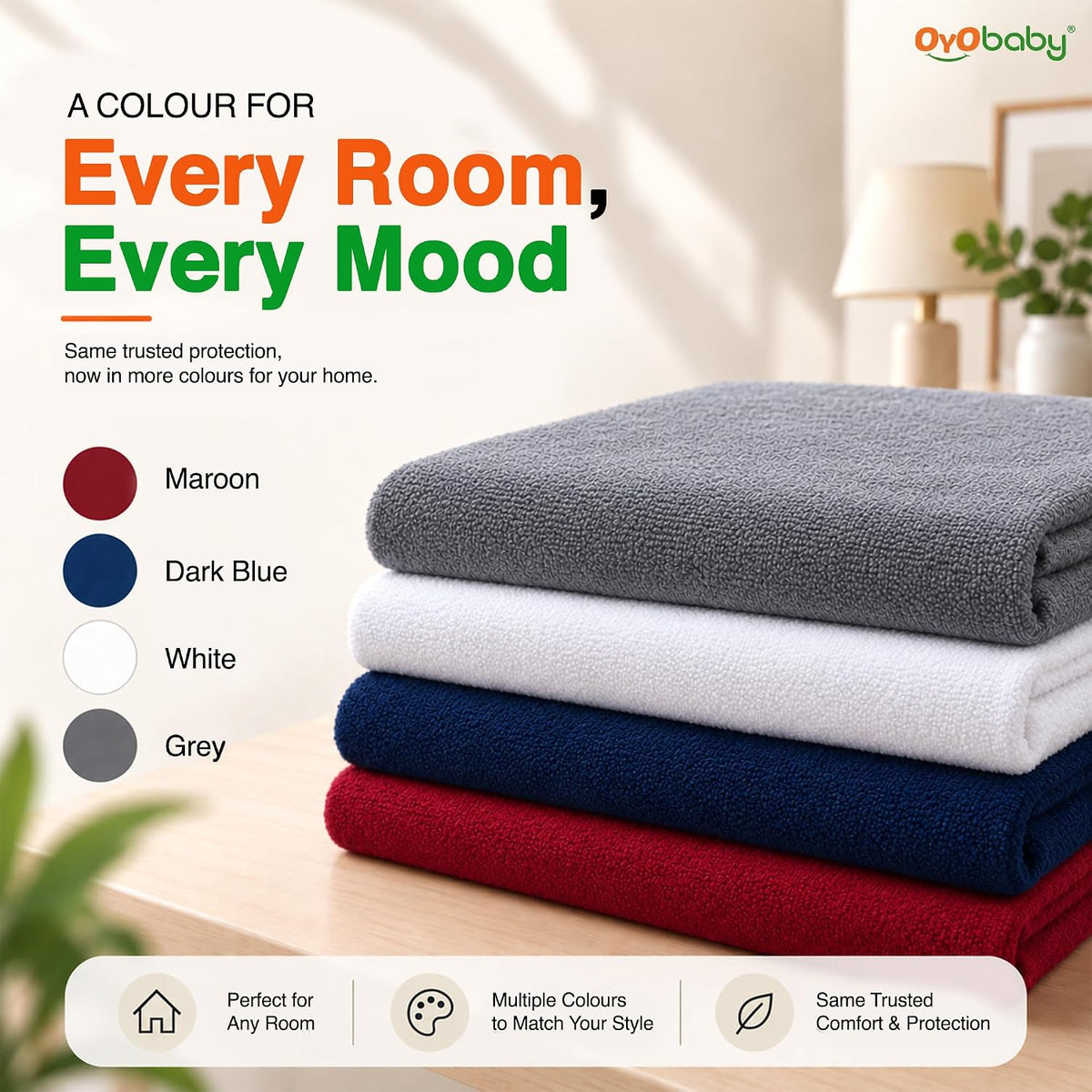 OYO BABY 100% Waterproof Mattress Protector for Baby & Family King Size | Cotton Feel Terry Ultra Soft Breathable Hypoallergenic Bed Cover | 75x72 inch (6.25x6 ft), Maroon