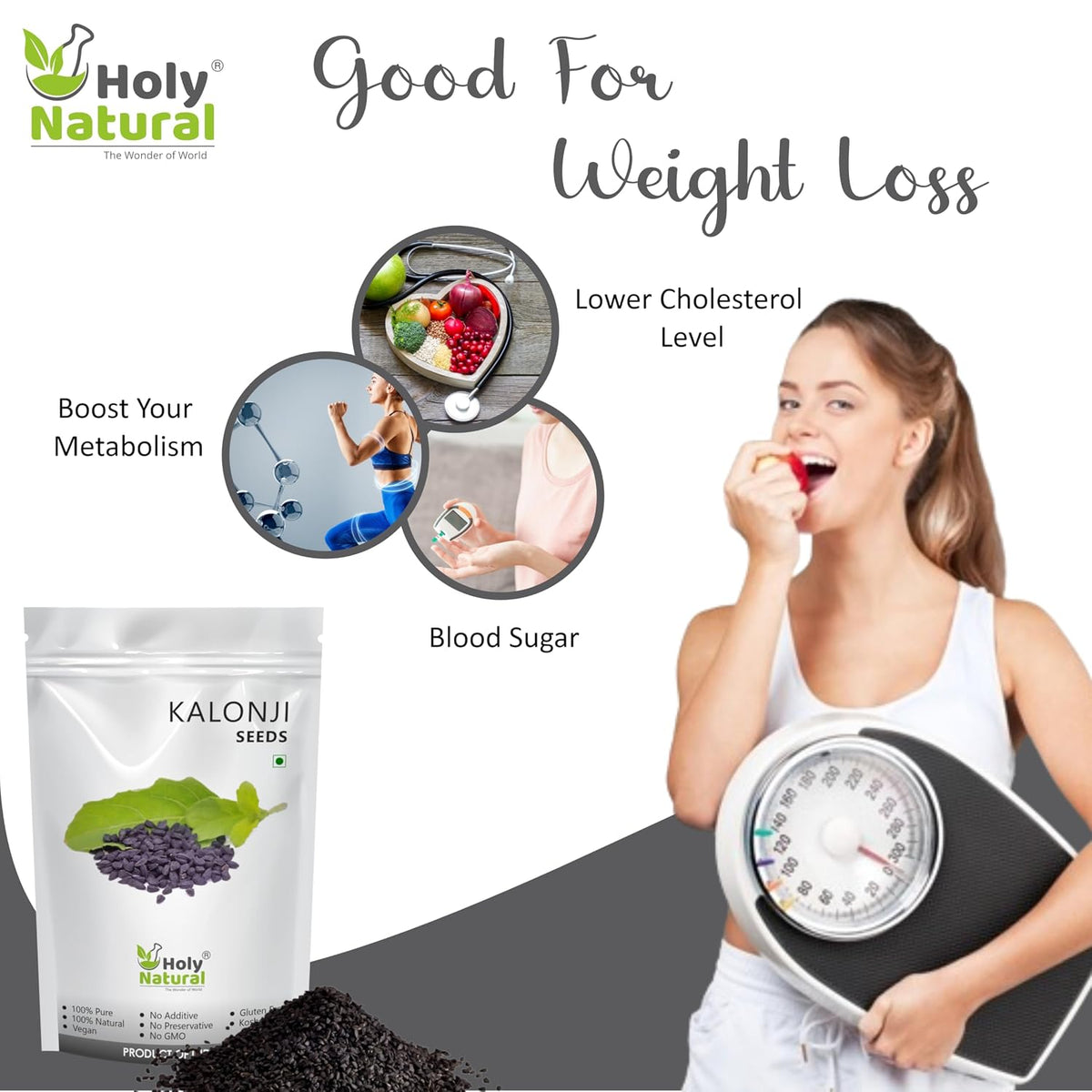 Holy Natural Kalonji Seeds – 400 Gm | Also called Black Seeds, Nigella Sativa and Black Cumin Seeds | Bold and Unique Seeds Flavor