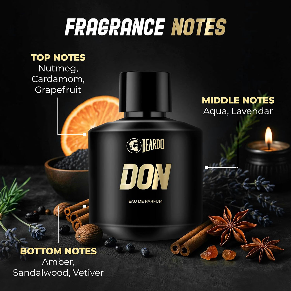 Beardo Don Perfume for Men,100ml | With Melon, Jasmin, Vanilla Intense Fresh | Strong Long Lasting Mens Perfume | EAU DE PARFUM Men | Gift For Men | Gift for husband | Gift for boyfriend
