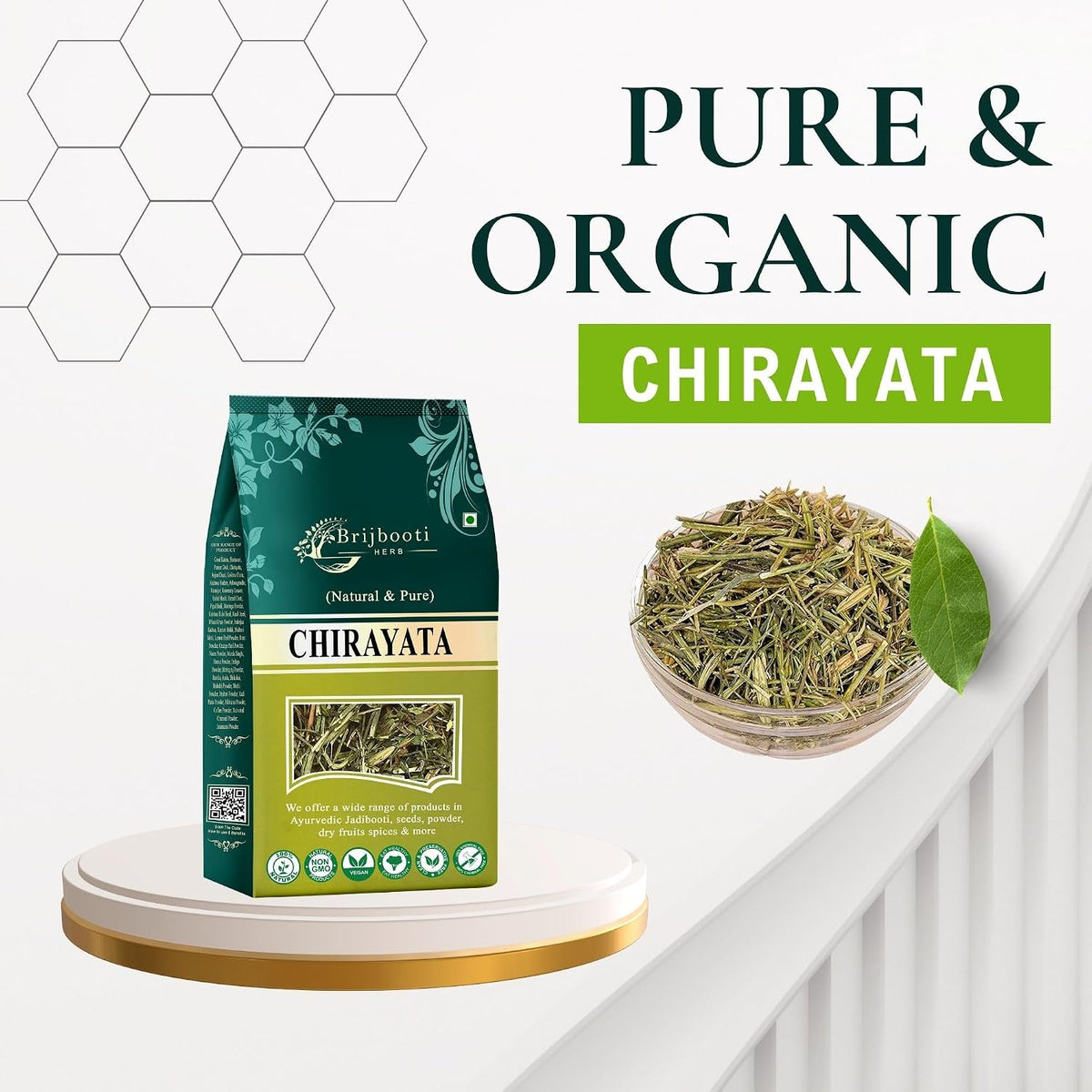 Brijbooti Kirayata Chirata - 200 gram - Chirayata - Kalmegh | Bitter Sticks | Pure & Natural