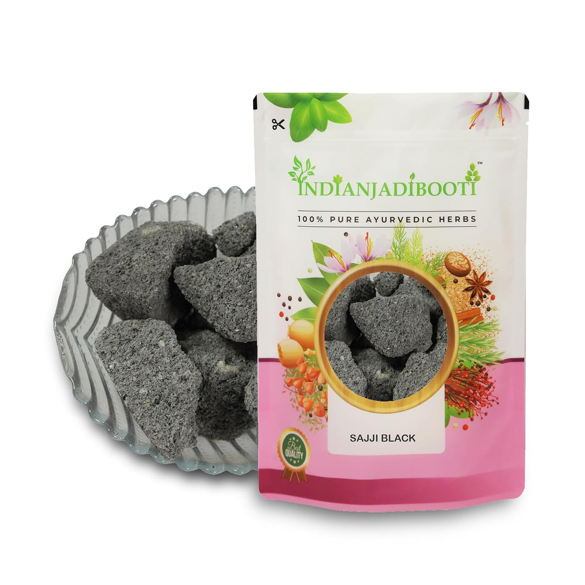 IndianJadiBooti Black Sajji | 100% Pure & Authentic | Premium Ayurvedic Alkali (Traditional Herbal Kshar) | 400 Grams | Pack Of 3