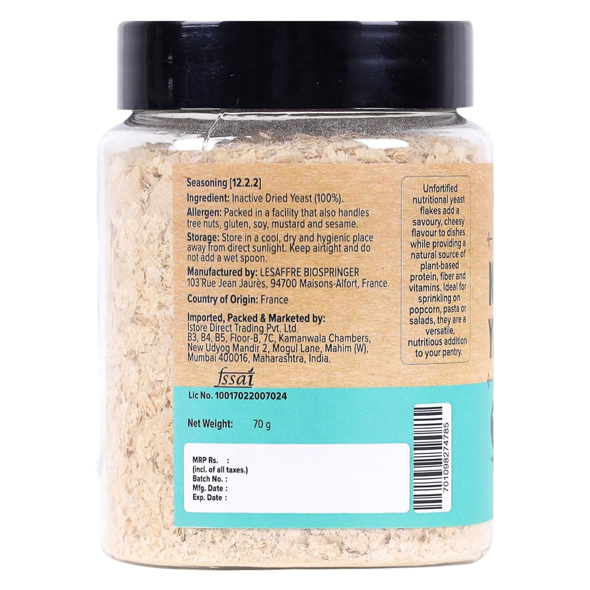Urban Platter Nutritional Yeast Flakes, 70g (Unfortified | Plant Based | Nutty and Cheesy Flavour)