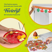 Fevicryl Tyohaar- DIY Festive Decor Kit: Create Vibrant Acrylic Rangoli, Exquisite Toran, and Elegant Pooja Thali; Unleash Your Artistic Flair and Elevate Your Celebrations