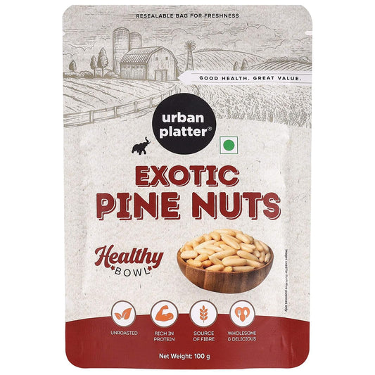 Urban Platter Exotic Pine Nuts, 100g (Chilgoza Giri | Rich in Protein | Elevates Pesto, Hummus, Salads)