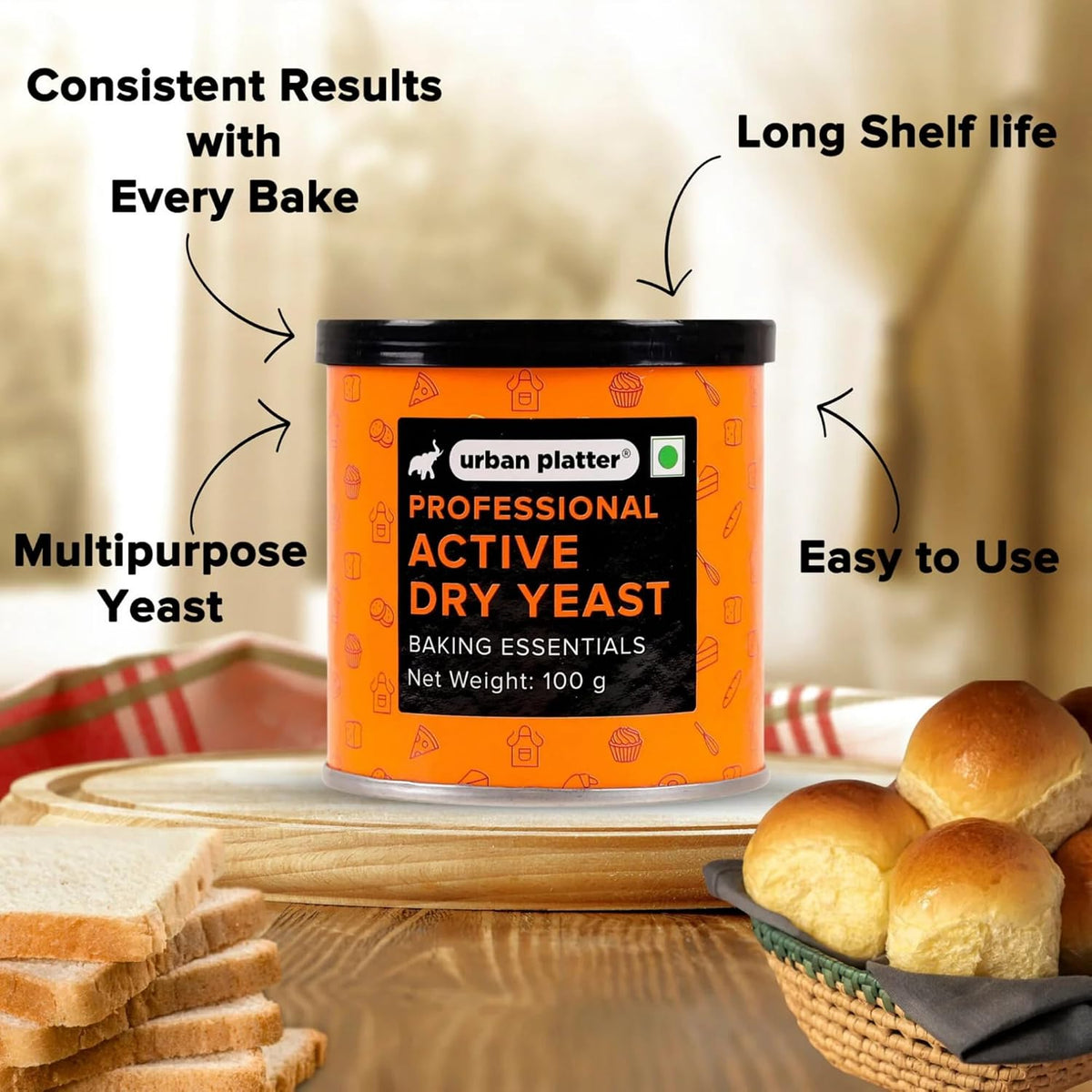 Urban Platter Baker's Active Dry Yeast, 100g