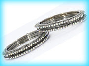 NMII Non-Precious Metal Base Metal with Zircon Gemstone Studded worked Glossy Finished Bangle/Kada Set For Women and Girls